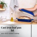Enamelled Cast Iron Bread Loaf Pot – Non-Stick Dutch Oven, 32cm x 14cm (Multiple Colours),by Nuovva