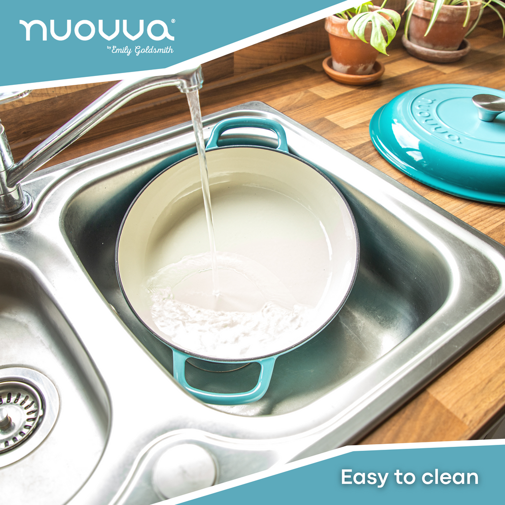 Shallow Cast Iron Dutch Oven Casserole Pot (Multiple Colours & Sizes) by Nuovva