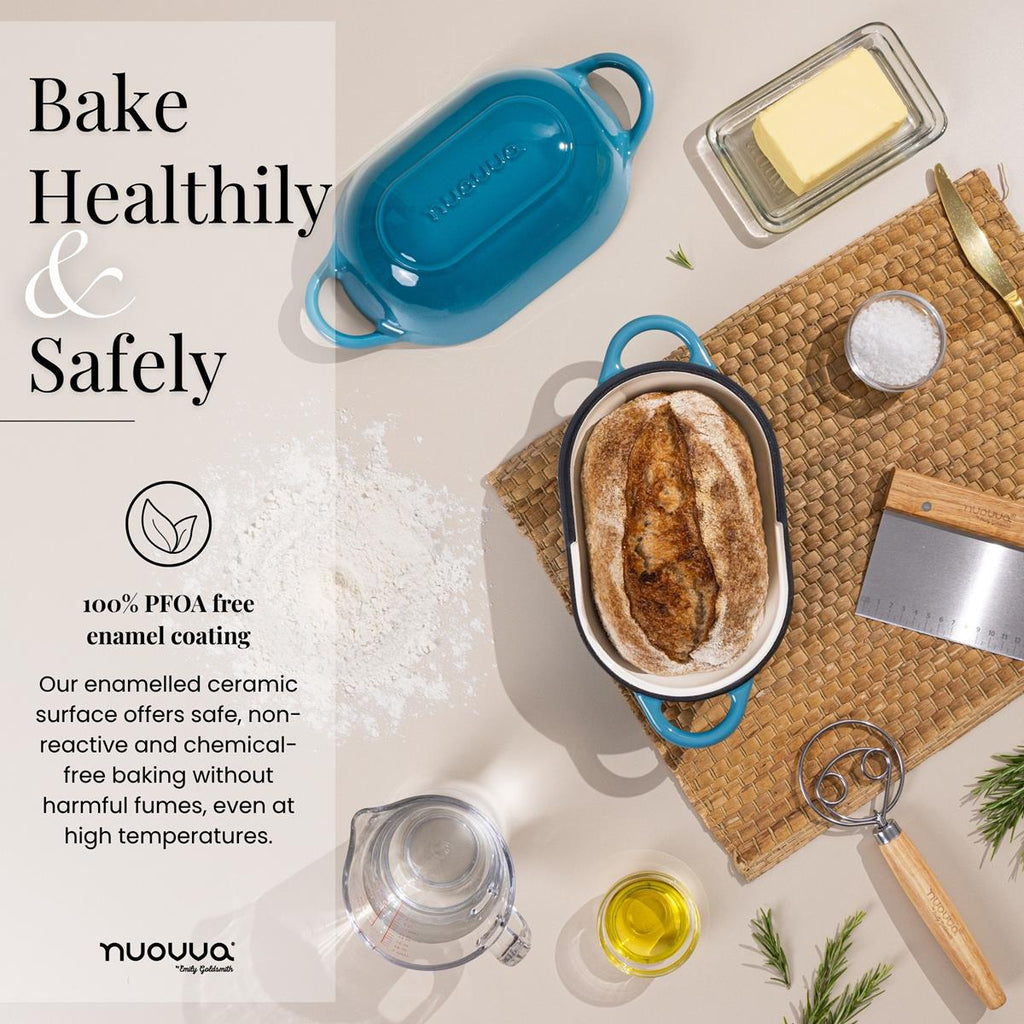 Enamelled Cast Iron Bread Loaf Pot – 22.5 × 14cm, Dutch Oven (Multiple Colours), by Nuovva