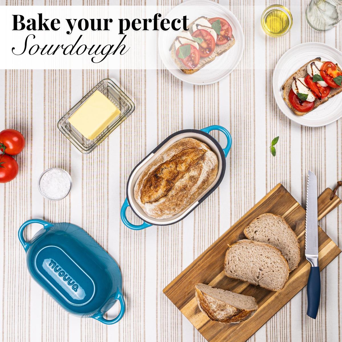 Enamelled Cast Iron Bread Loaf Pot – 22.5 × 14cm, Dutch Oven (Multiple Colours), by Nuovva