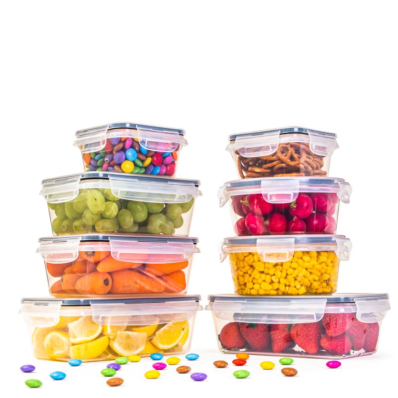 Airtight Food Storage Containers Sets - 8 Pcs, by Nuovva