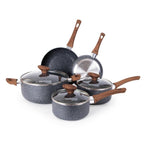 Kitchen Cookware Set of 5, 8, 15 & 35pcs with Lids - Multiple Colours
