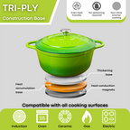 Light Green Enamelled Cast Iron Casserole Pot - 28cm - 6L