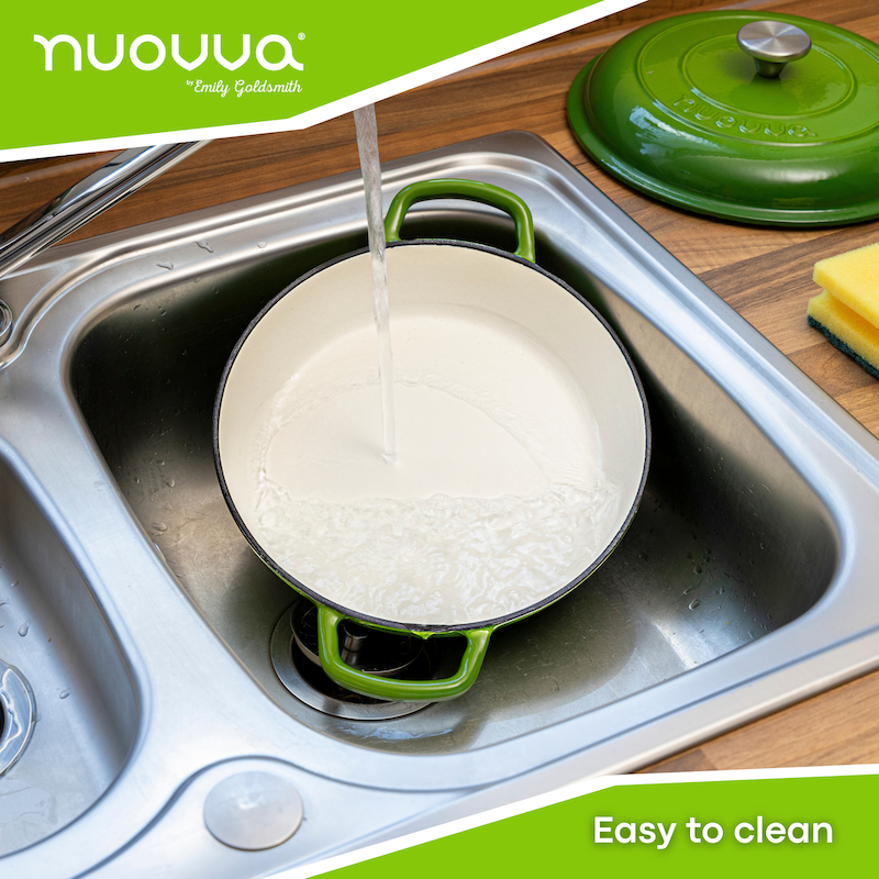 Shallow Cast Iron Dutch Oven Casserole Pot (Multiple Colours & Sizes) by Nuovva