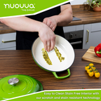 Light Green Shallow Cast Iron Dutch Oven Casserole Pot - 2.2L - 26cm, by Nuovva