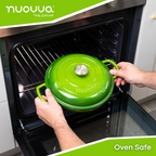 Shallow Cast Iron Dutch Oven Casserole Pot (Multiple Colours & Sizes) by Nuovva