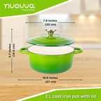 Enamelled Cast Iron Casserole Pot - 20cm - 2L (Multiple Colours)