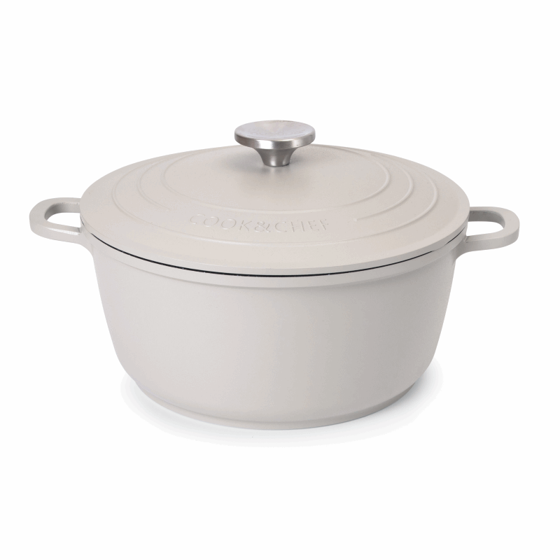 Grey Aluminium Casserole Pot with Lid - 4L - 24cm, by Nuovva