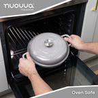 Shallow Cast Iron Dutch Oven Casserole Pot (Multiple Colours & Sizes) by Nuovva