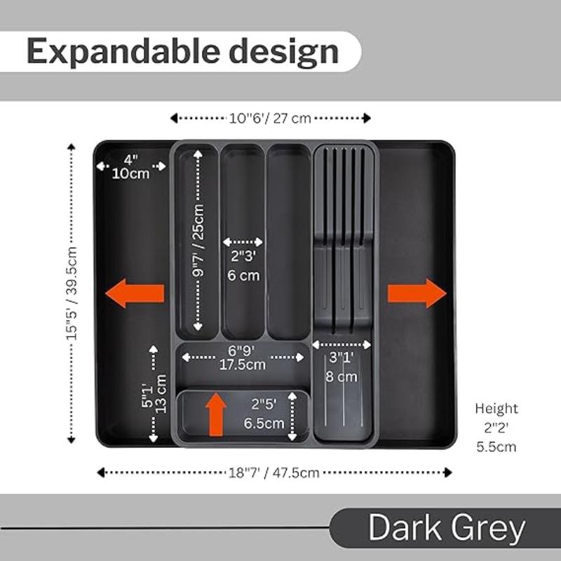 Expandable Cutlery Drawer Organiser Divider (Multiple Colours), by Nuovva