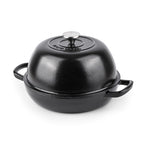 Black Enamelled Cast Iron Dutch Oven Bread Pot - 5.6 Lite - 26cm, by Nuovva