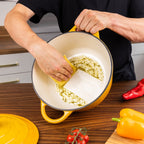 Yellow Cast Iron Dutch Oven, Casserole Pot - 28cm - 6L, by Nuovva