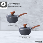 Non-Stick Saucepan with Lid (Multiple Sizes & Multiple Colours) by Nuovva