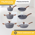 Granite Kitchen Cookware Set with Lids - 15-Pieces