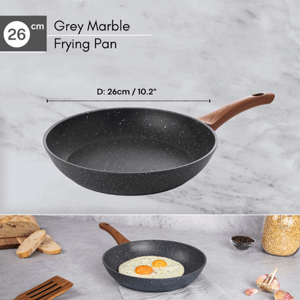 Marble Granite Induction Non-Stick Frying Pan - 26cm, by Nuovva