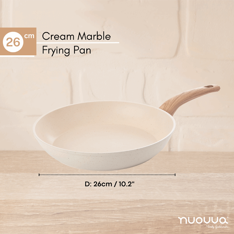 Cream Induction Non-Stick Frying Pan (Multiple Sizes), by Nuovva