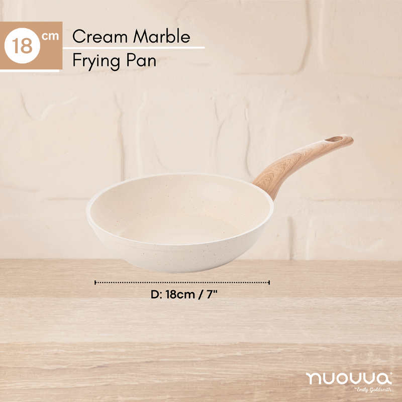 Cream Induction Non-Stick Frying Pan (Multiple Sizes), by Nuovva