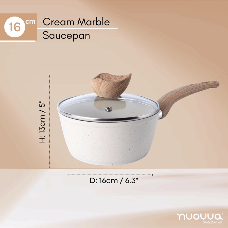 Non-Stick Saucepan with Lid (Multiple Sizes & Multiple Colours) by Nuovva