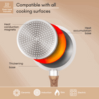 Cream Granite Non-Stick Saucepan with Lid - 18cm, by Nuovva