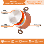 Copper Kitchen Cookware Set with Lids - 5-Pieces