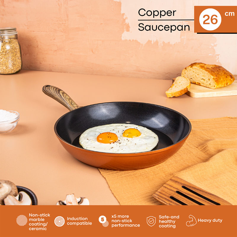 Copper Induction Non-Stick Frying Pan - (Multiple Sizes) by Nuovva