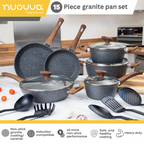 Granite Kitchen Cookware Set of 35, 15, 8, 5pcs with Lids (Multiple Set Sizes)