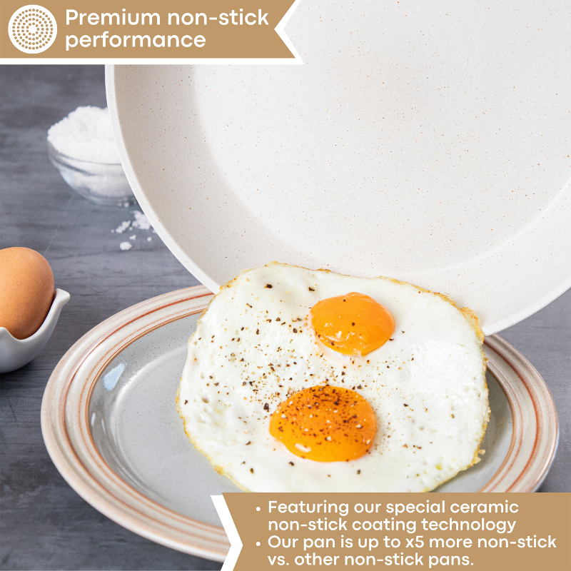 Cream Kitchen Cookware Set with Lids - 8-Pieces