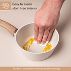 Non-Stick Saucepan with Lid - 3 Pieces, 16cm, 18cm, 20cm ( Multiple Colours) by Nuovva