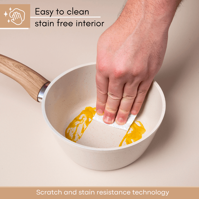 Non-Stick Saucepan with Lid (Multiple Sizes & Multiple Colours) by Nuovva