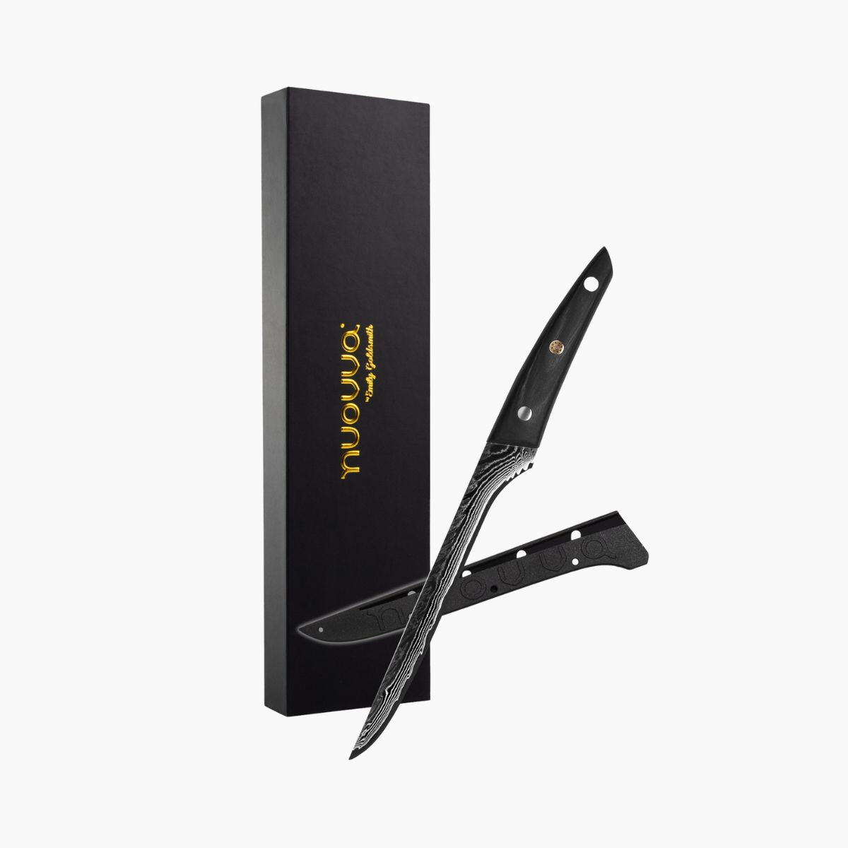 Japanese Steel 67-Layer Damascus Style Boning Knife with Pakkawood Handle, by Nuovva