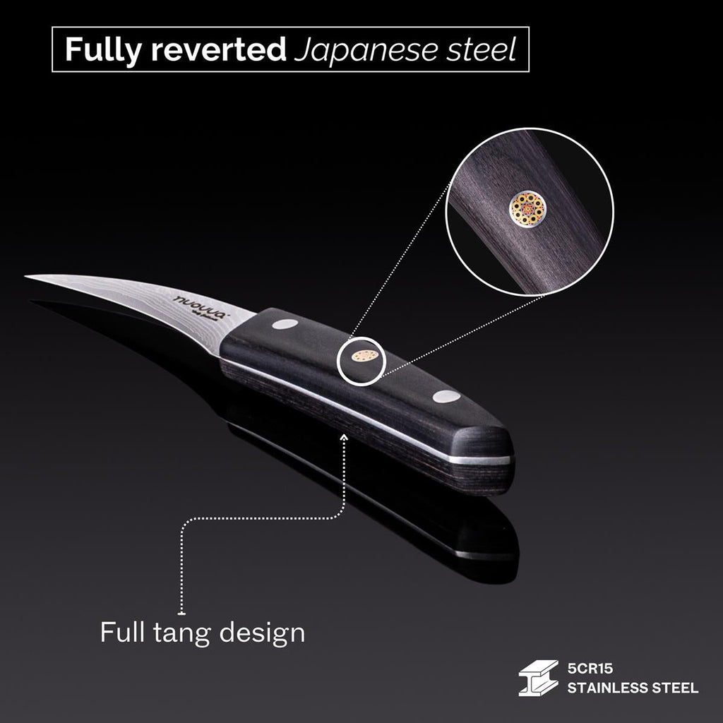 Japanese Steel 67-Layer Damascus Paring Knife with Pakkawood Handle, by Nuovva