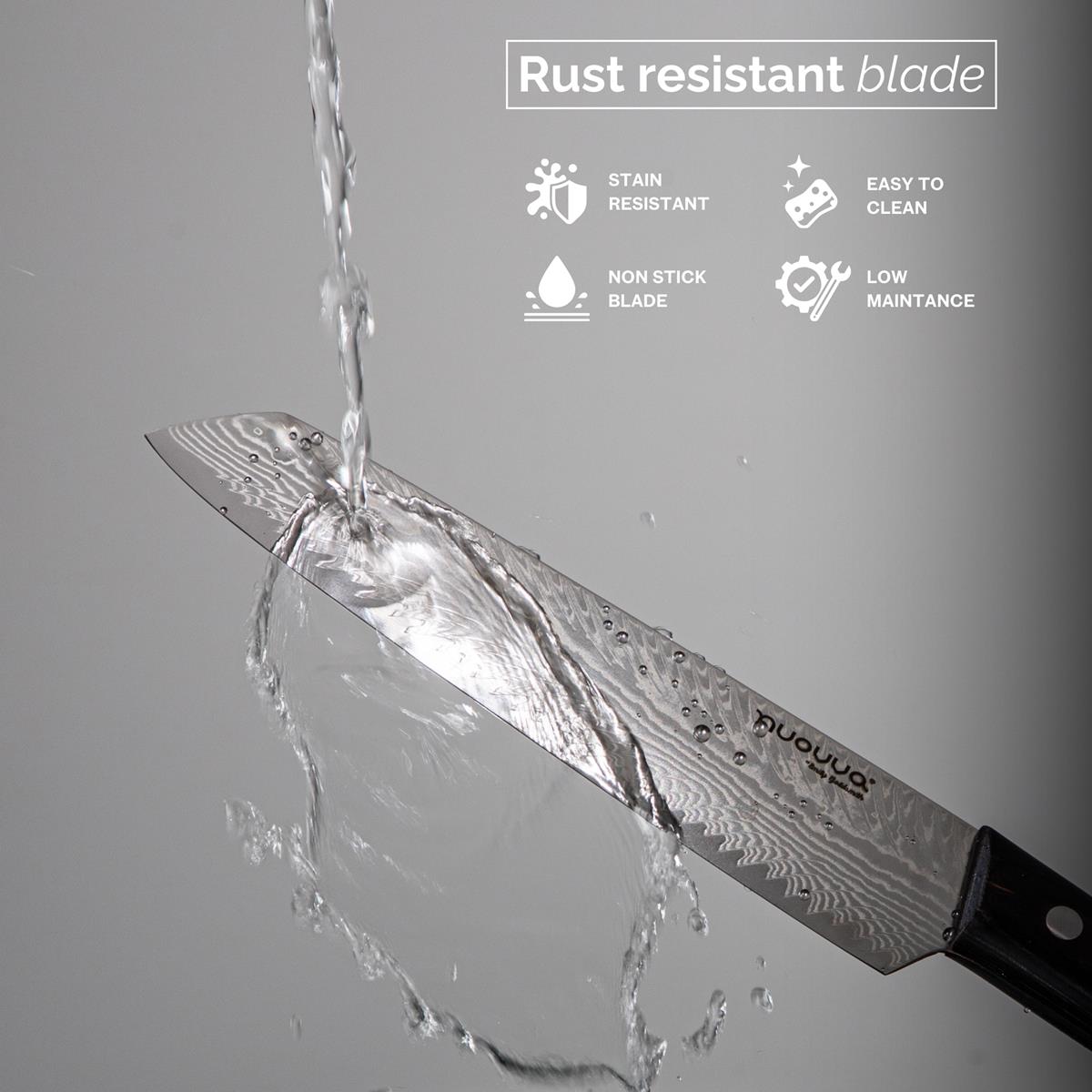 Japanese Steel 67-Layer Damascus Style Slicing Knife with Pakkawood Handle, by Nuovva