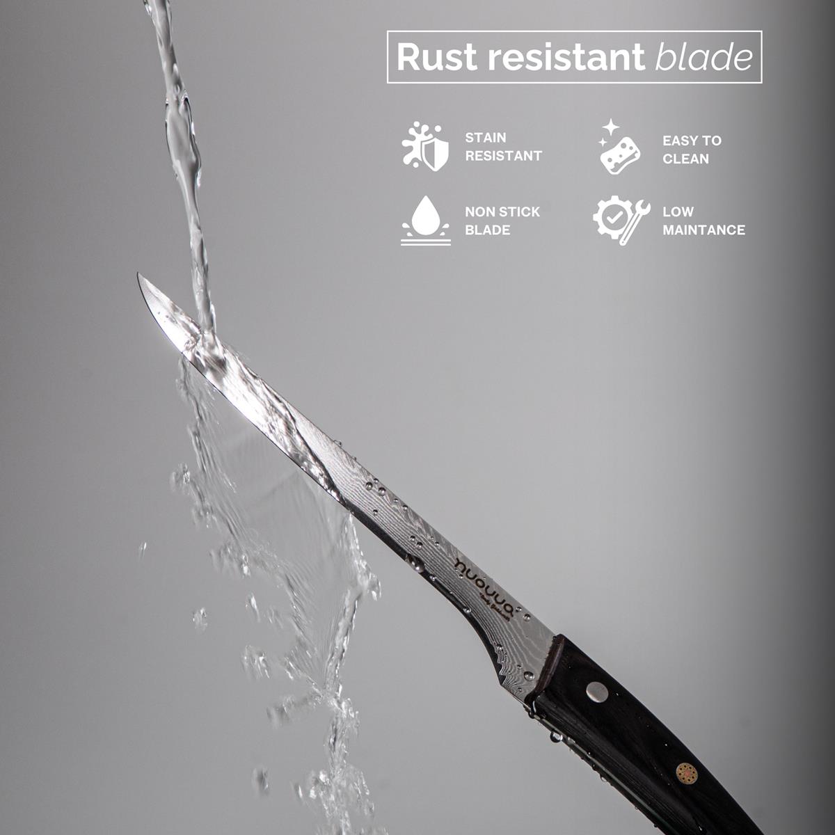 Japanese Steel Damascus Style Kitchen Knives with Pakkawood Handles - Multiple Variants, by Nuovva