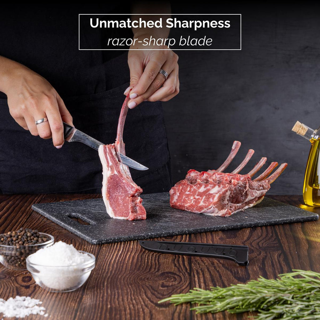 Japanese Steel Damascus Style Kitchen Knives with Pakkawood Handles - Multiple Variants, by Nuovva