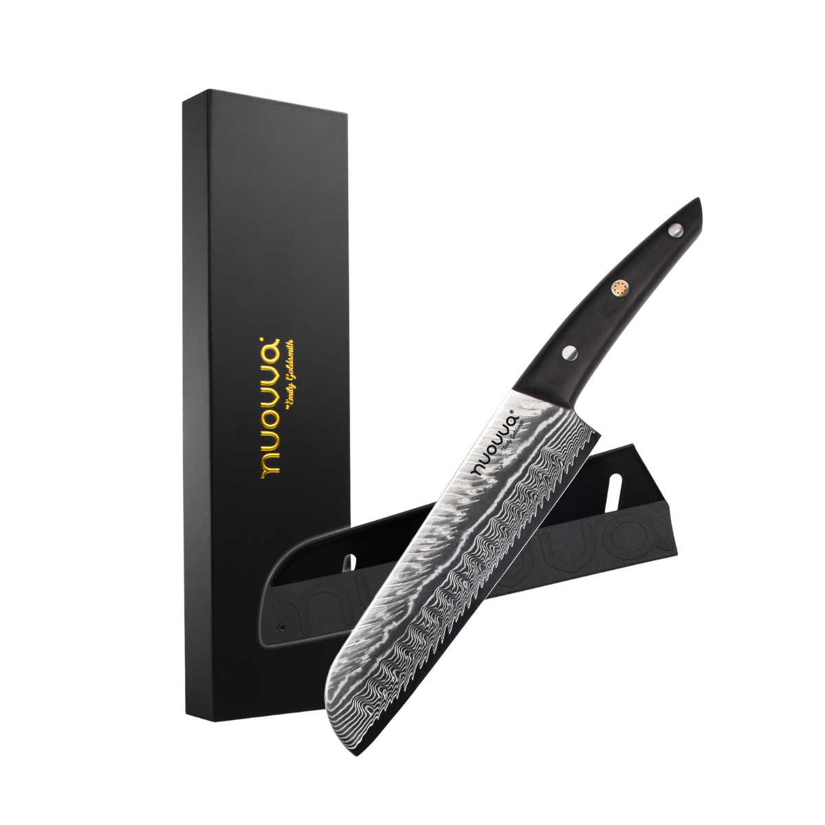 Japanese Steel Damascus Style Kitchen Knives with Pakkawood Handles - Multiple Variants, by Nuovva