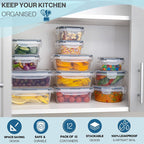 Airtight Food Storage Containers Sets - 8 Pcs, by Nuovva
