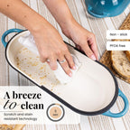 Enamelled Cast Iron Bread Loaf Pot – Non-Stick Dutch Oven, 32cm x 14cm (Multiple Colours),by Nuovva