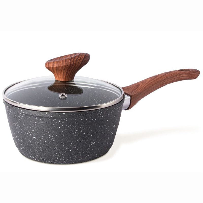 Marble Granite Non-Stick Saucepan with Lid - 16cm, by Nuovva