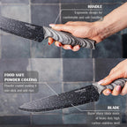 Granite Kitchen Knife Block Set - 5pcs, 17pcs