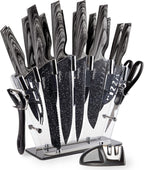 Granite Kitchen Knife Block Set - 5pcs, 17pcs
