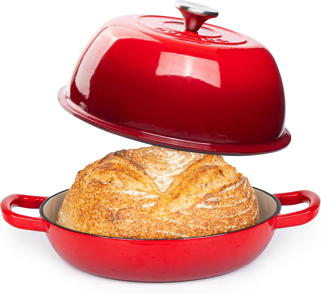 Enamelled Cast Iron Dutch Oven Bread Pot, 5.6 Lite - 26cm (Multiple Colours) by Nuovva
