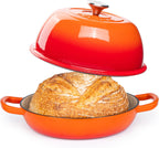 Enamelled Cast Iron Dutch Oven Bread Pot, 5.6 Lite - 26cm (Multiple Colours) by Nuovva