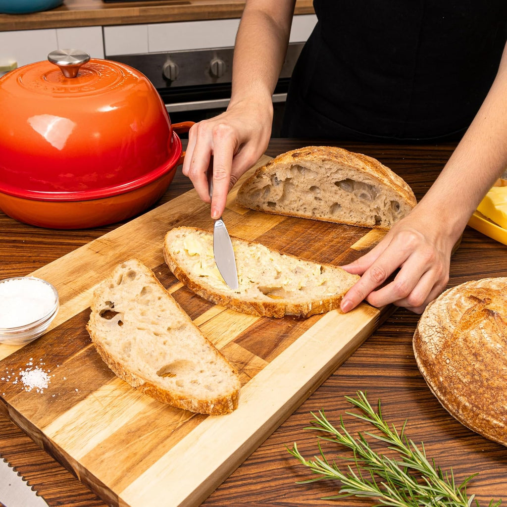 Orange Enamelled Cast Iron Dutch Oven Bread Pot - 5.6 Lite - 26cm, by Nuovva