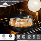 Black Enamelled Cast Iron Dutch Oven Bread Pot - 5.6 Lite - 26cm, by Nuovva