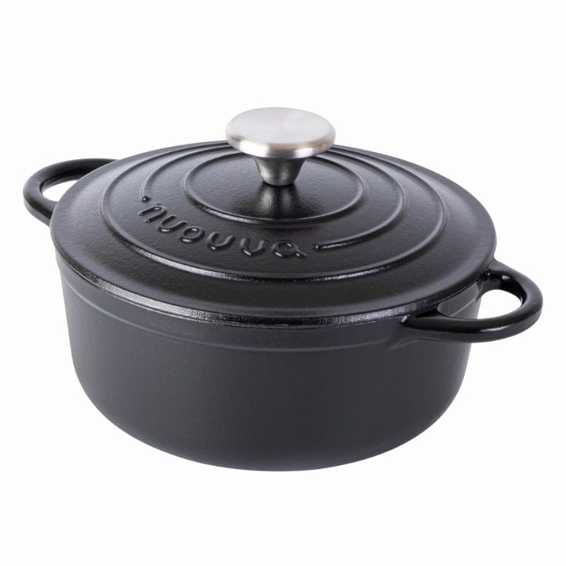 Black Cast Iron Dutch Oven with Lid - 2L, 20cm