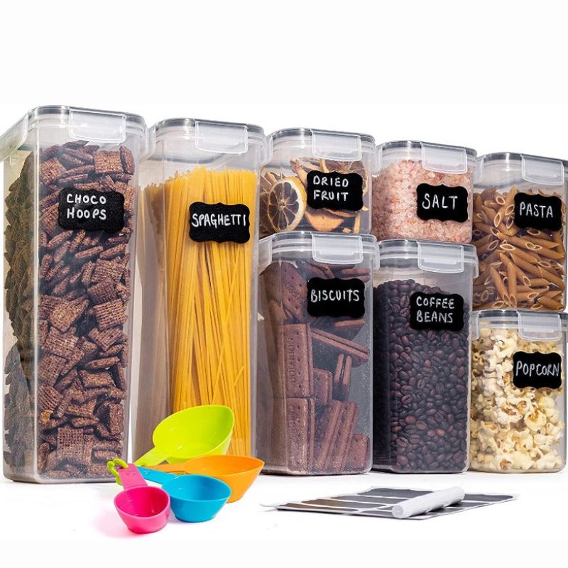 Airtight Kitchen Food Storage Containers, Multiple Sizes - Set of 8 by Nuovva