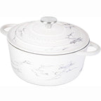 Marble Cast Iron Dutch Oven with Lid, Casserole Pot - 24cm -4.7L