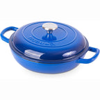 Shallow Cast Iron Dutch Oven Casserole Pot (Multiple Colours & Sizes) by Nuovva