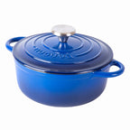 Dark Blue Cast Iron Dutch Oven with Lid - 2L, 20cm