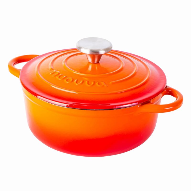 Orange Cast Iron Dutch Oven with Lid - 2L, 20cm